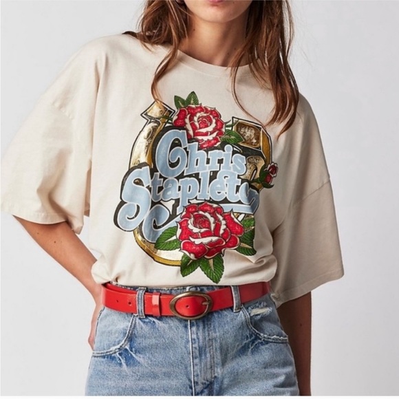 Free People Daydreamer Chris Stapleton Horseshoe Tee - Picture 2 of 7